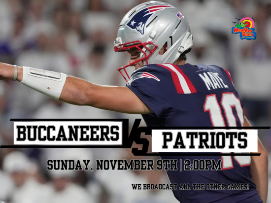 Buccaneers vs Patriots: Catch the Action Live on the Beach at MooMba Buccaneers vs Patriots: Catch the Action Live on the Beach at MooMba