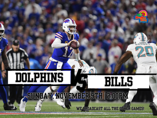 Dolphins vs Bills Live on the Beach at MooMba Dolphins vs Bills Live on the Beach at MooMba