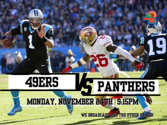 49ers vs Panthers Live on the Beach at MooMba