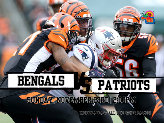 Bengals vs Patriots: Watch the Game Live on the Beach at MooMba