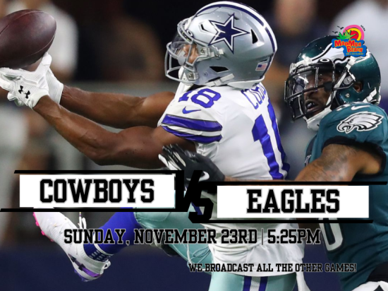 Cowboys vs Eagles: A Sunday Showdown on the Beach at MooMba
