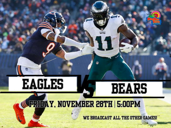 Eagles vs Bears Take Over the Big Screen at MooMba Beach