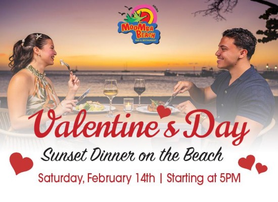 Valentine’s Romantic Sunset Dinner at MooMba Beach