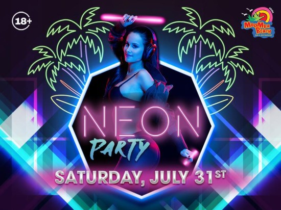 Neon Party Lights Up MooMba Beach on July 31