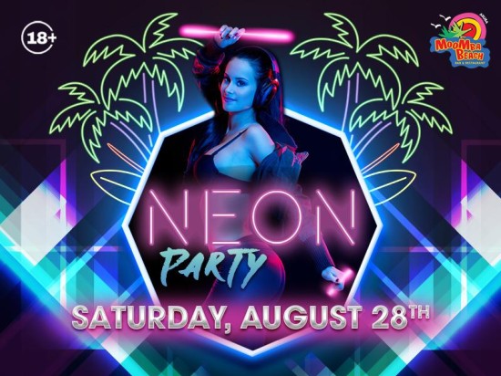 Get Glowing at MooMba Beach’s Neon Party